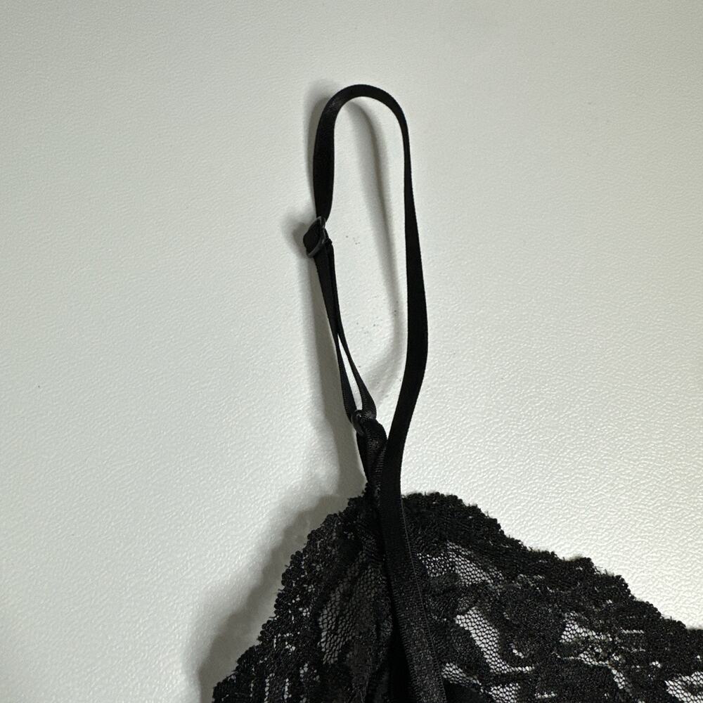 Bozzolo Black Lace Trim Cami Tank Top Spaghetti Strap Y2K Coquette Goth Size 1X - Picture 7 of 7
